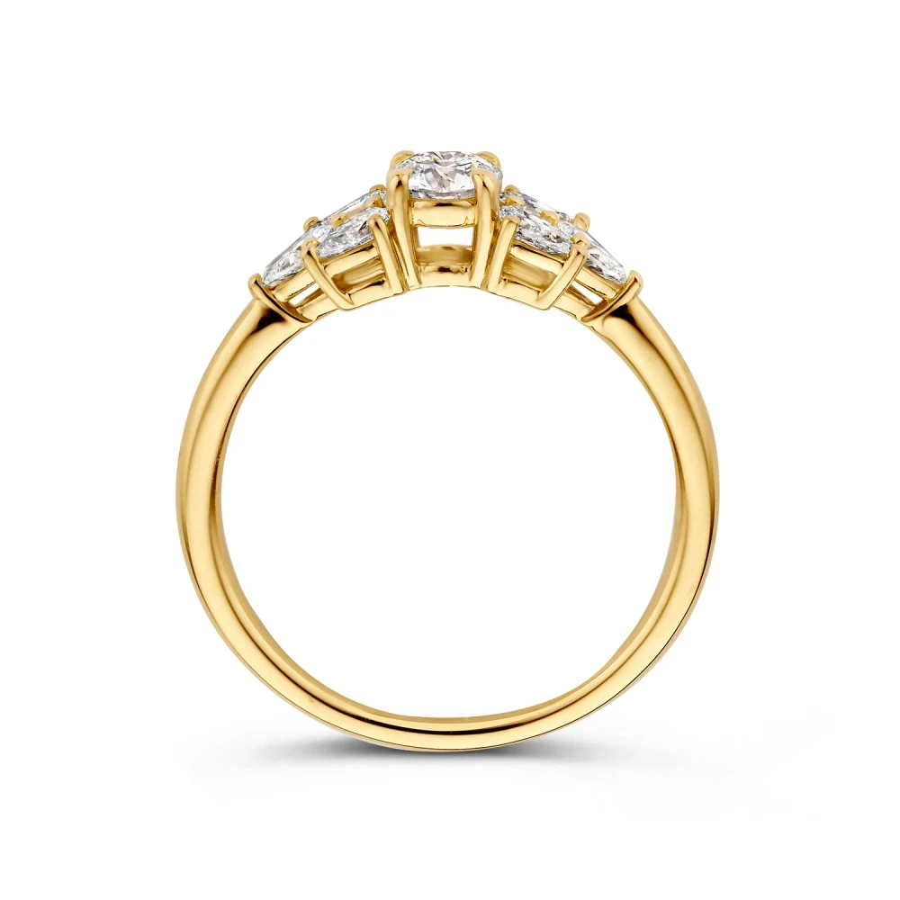 Ring geelgoud Lab Grown briljant 0.77 crt. Maat 56