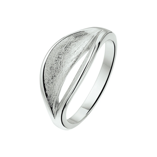 ring gescratcht poli/mat zilver gerhodineerd