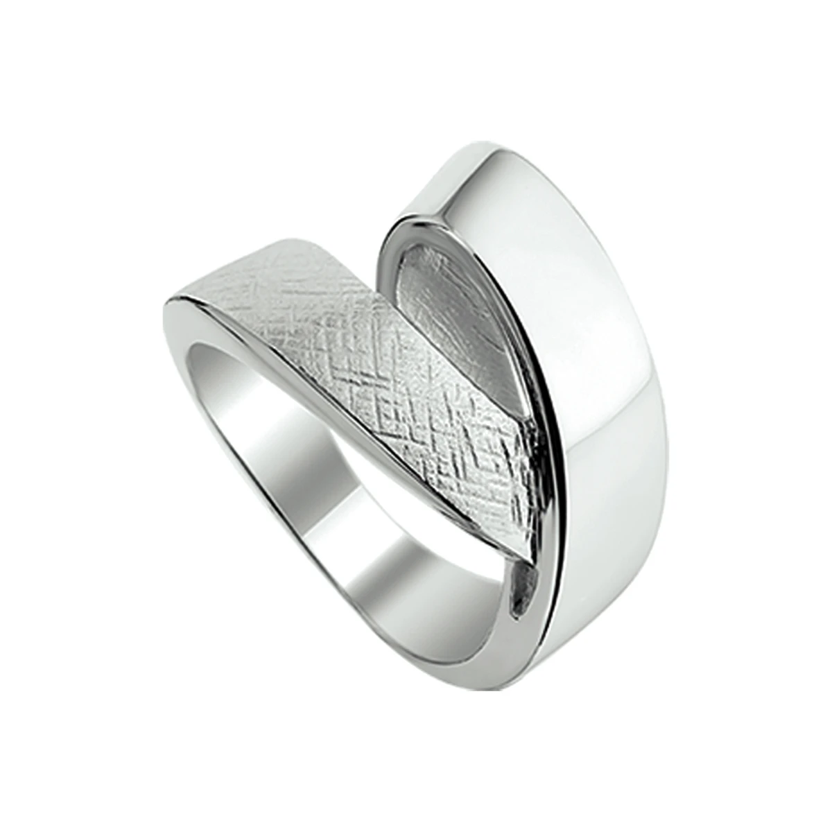 ring gescratcht zilver gerhodineerd