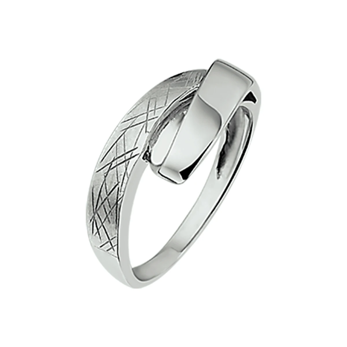 ring gescratcht zilver gerhodineerd