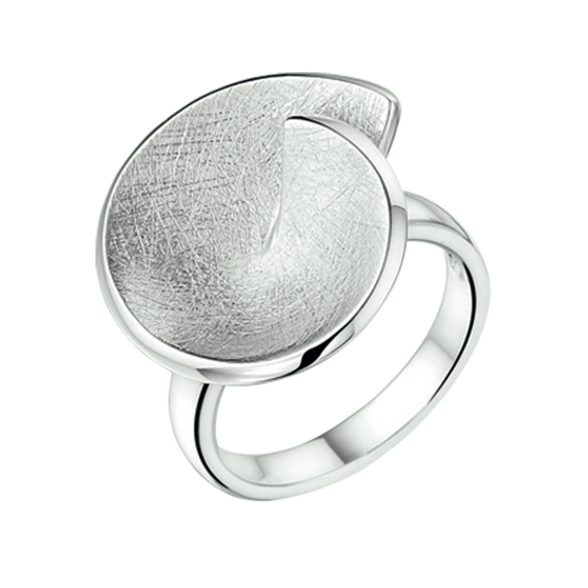 ring gescratcht zilver gerhodineerd