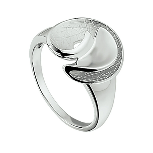 ring gescratcht zilver gerhodineerd