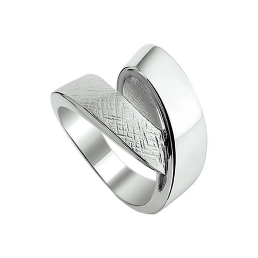 ring gescratcht zilver gerhodineerd