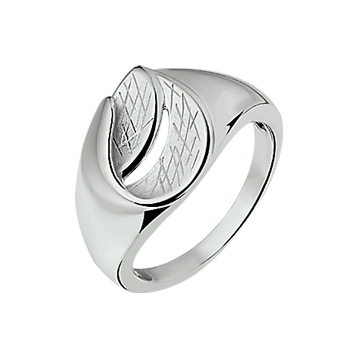 ring gescratcht zilver gerhodineerd