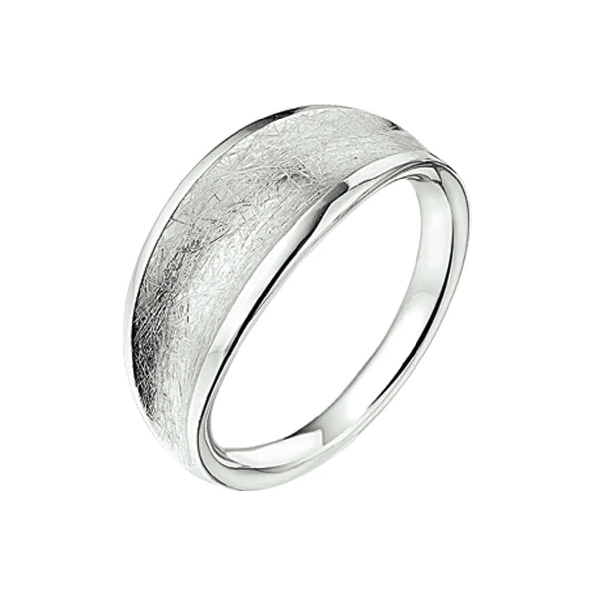 ring gescratcht zilver gerhodineerd