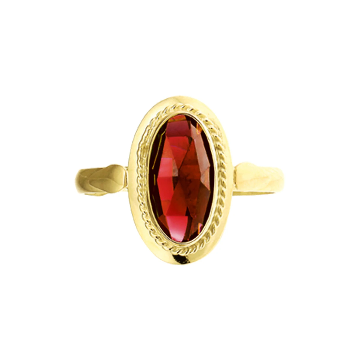 ring granaat 14K geelgoud