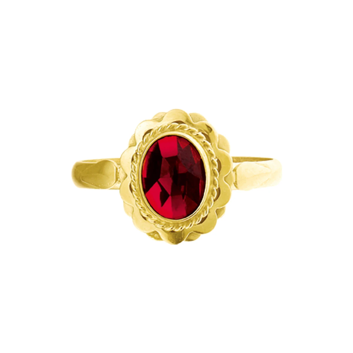ring granaat 14K geelgoud