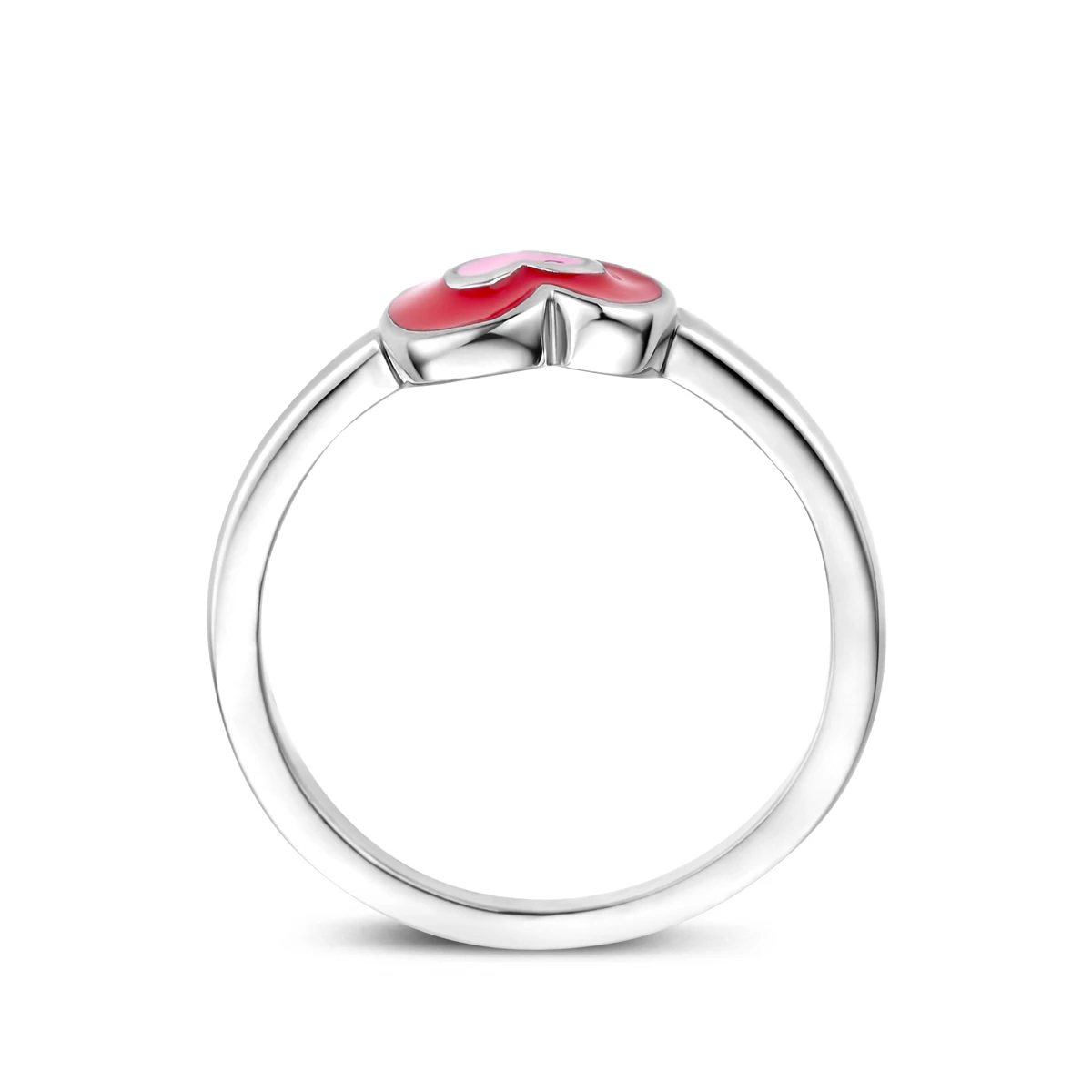 ring hart emaille zilver gerhodineerd
