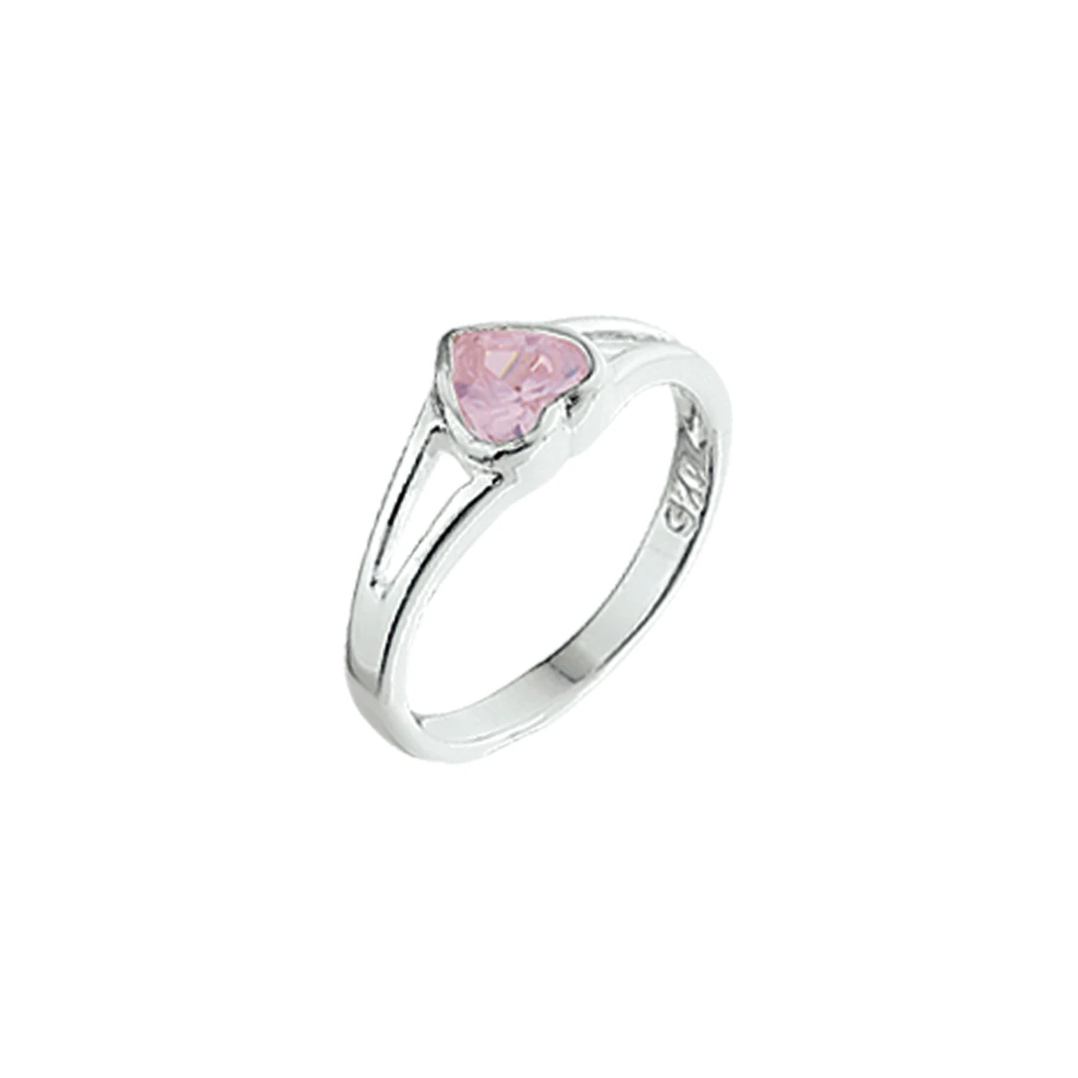 ring hart roze zirkonia zilver wit