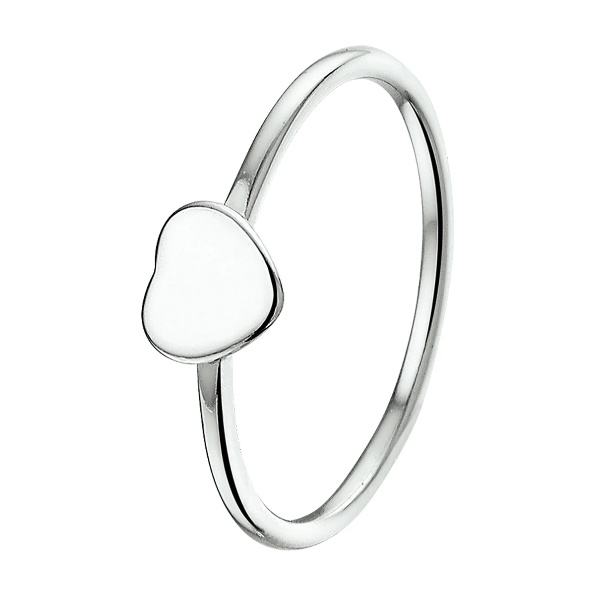 ring hart zilver gerhodineerd