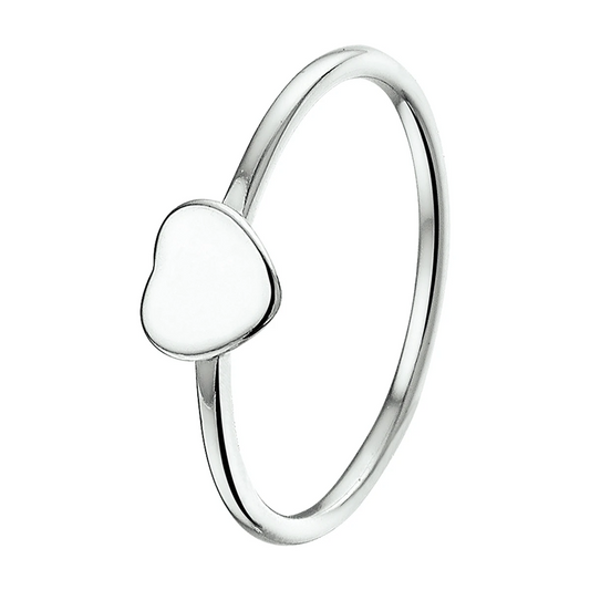 ring hart zilver gerhodineerd
