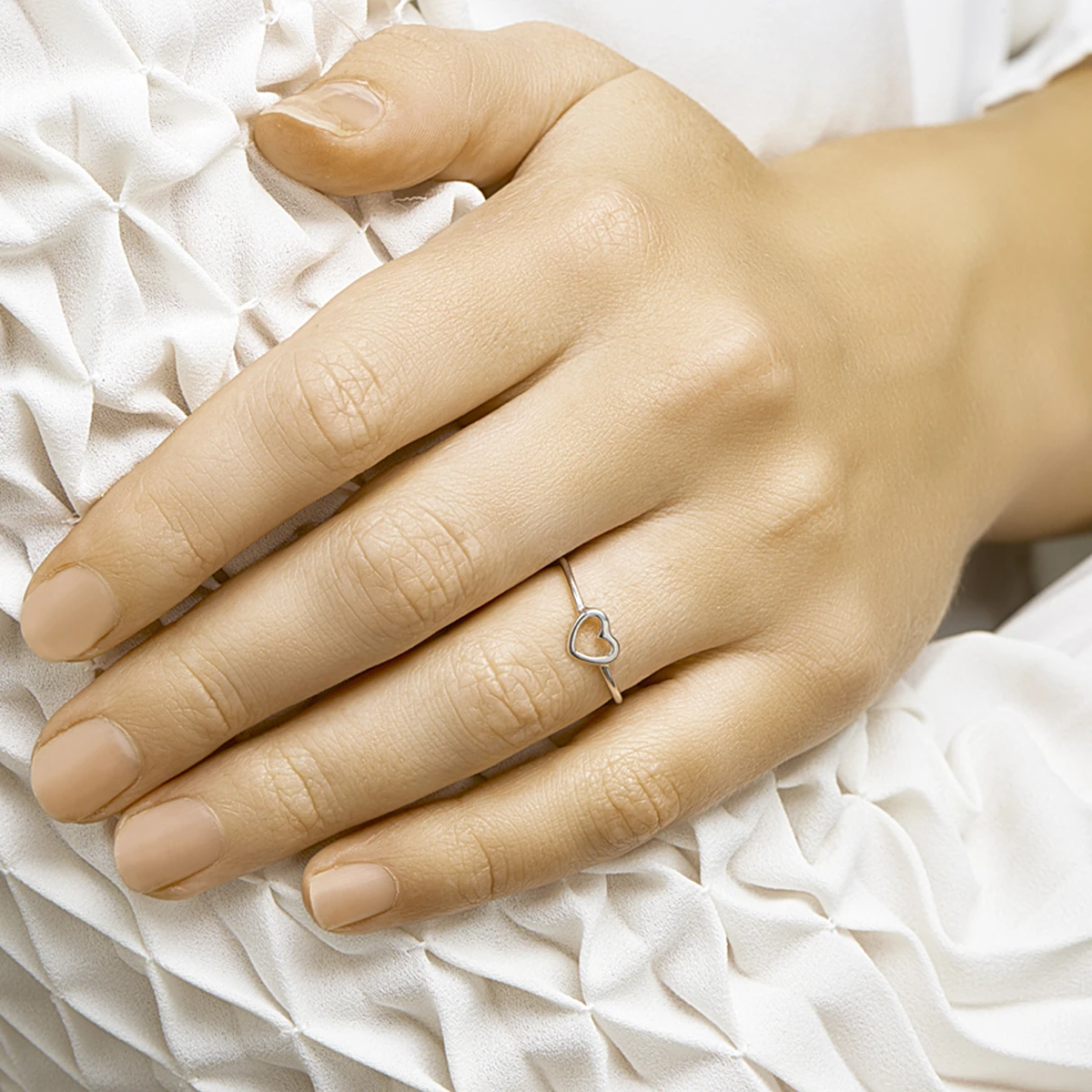 ring hart zilver gerhodineerd
