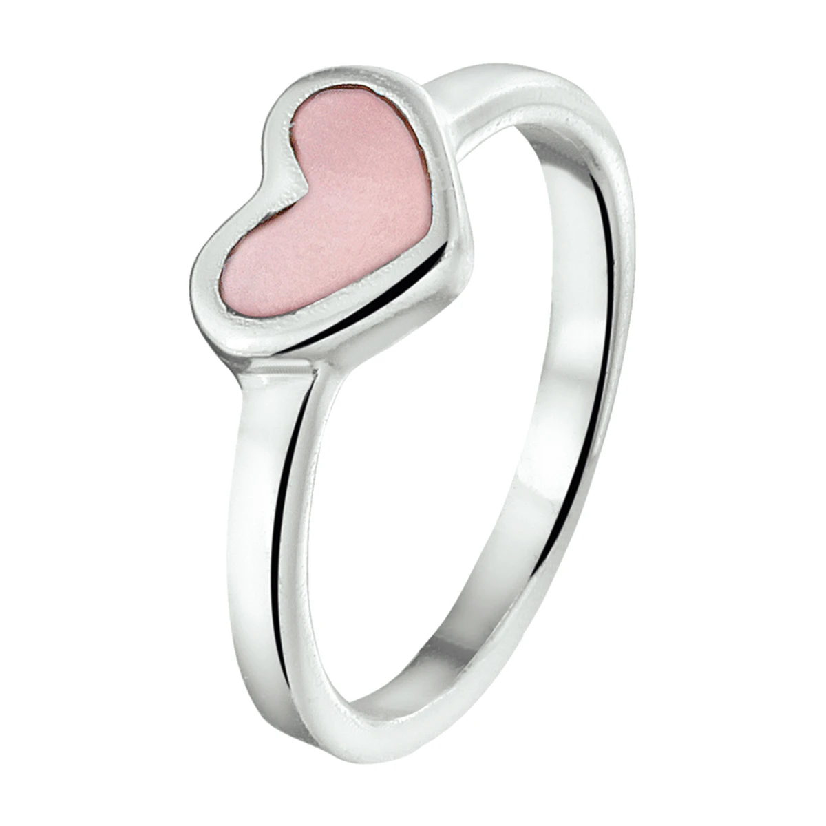 ring hart zilver wit