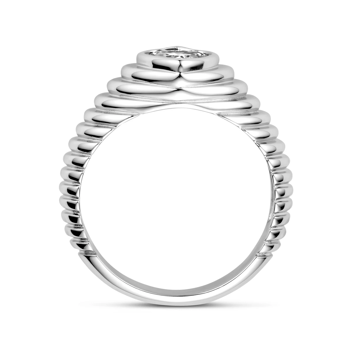 ring hart zirkonia zilver gerhodineerd