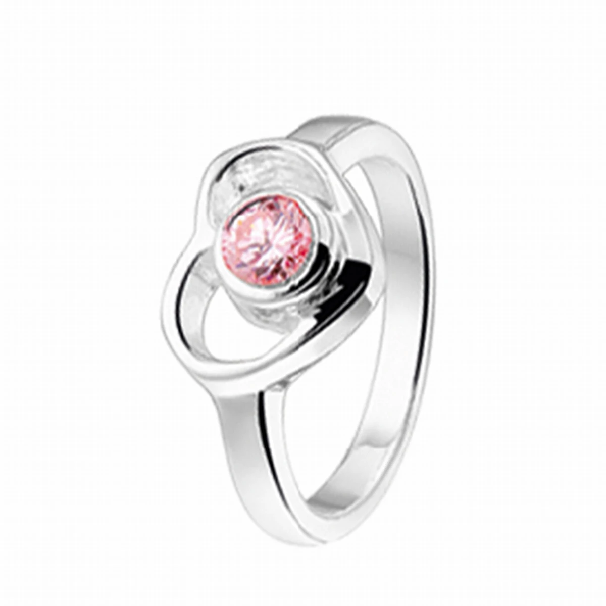 ring hart zirkonia zilver gerhodineerd