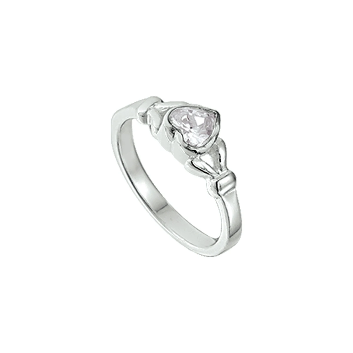 ring hart zirkonia zilver wit
