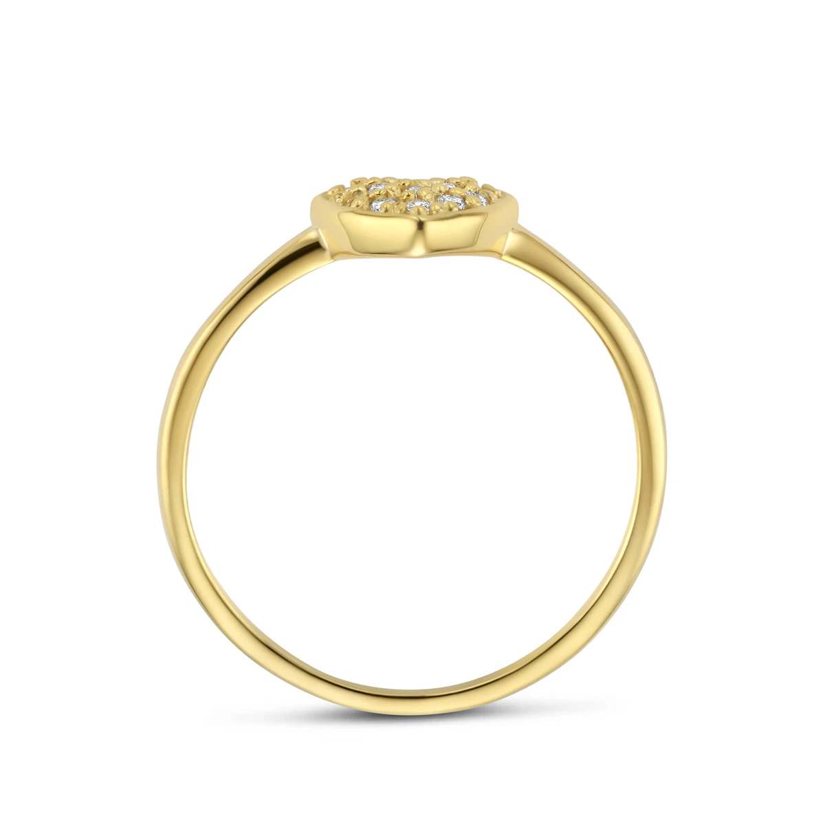 ring hartje diamant 0.10ct h si 14K geelgoud