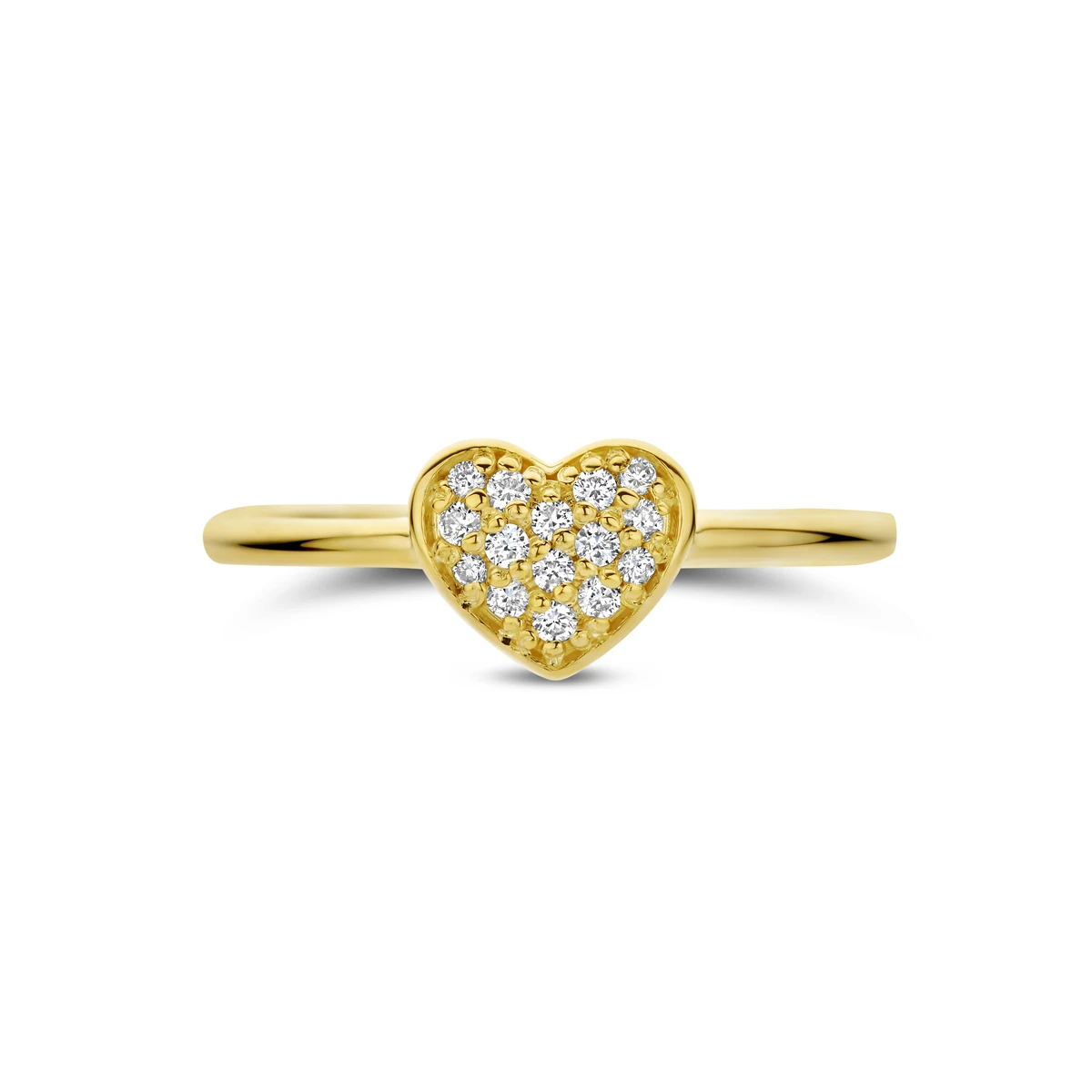 ring hartje diamant 0.10ct h si 14K geelgoud