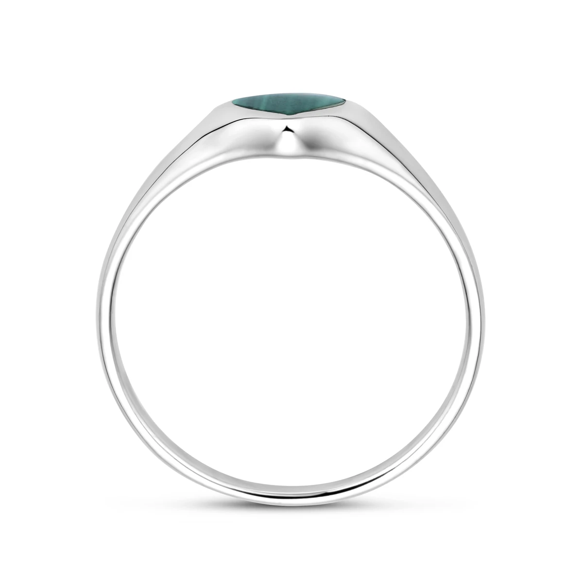 ring hartje malachiet zilver gerhodineerd