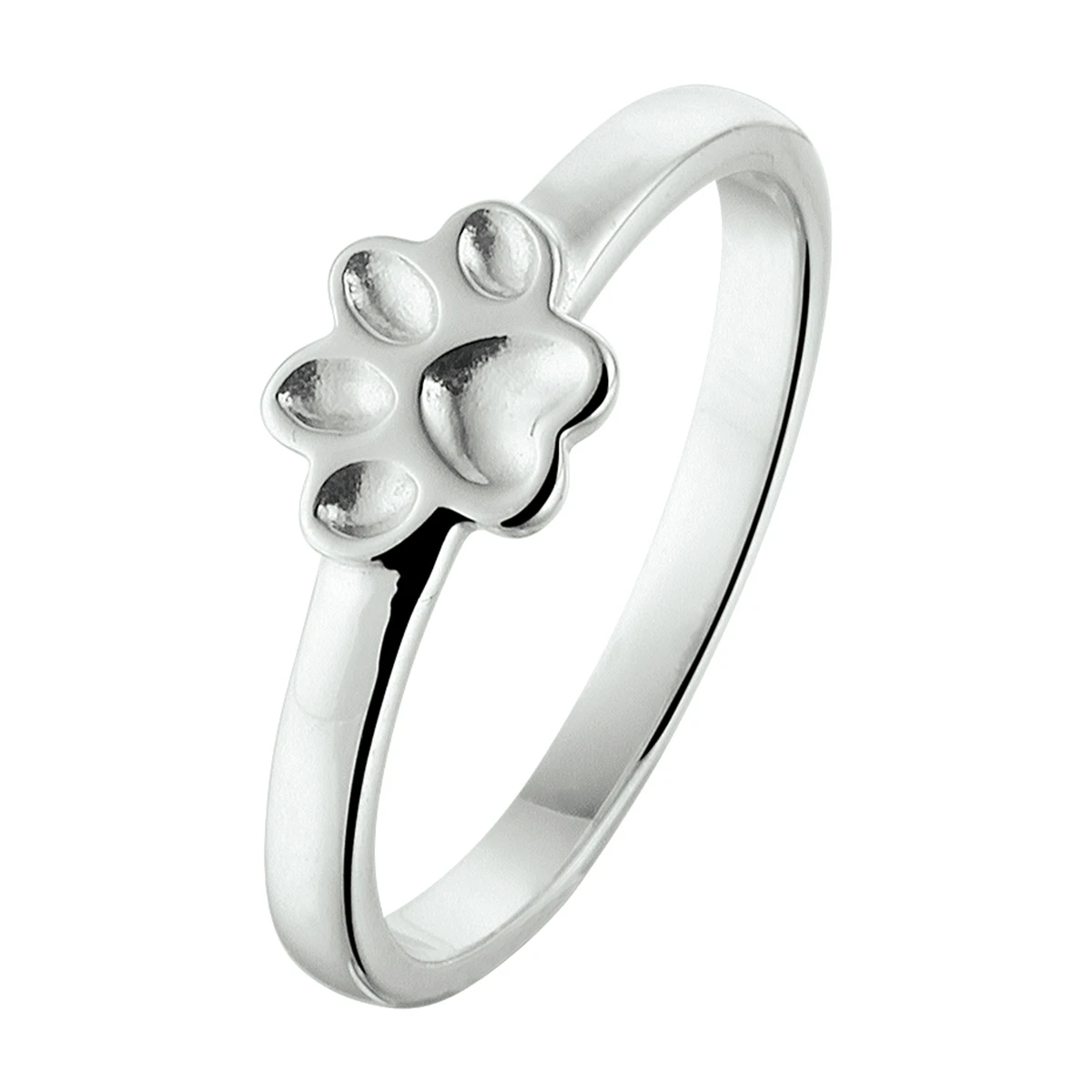 ring hondenpoot zilver gerhodineerd