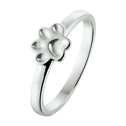 ring hondenpoot zilver gerhodineerd