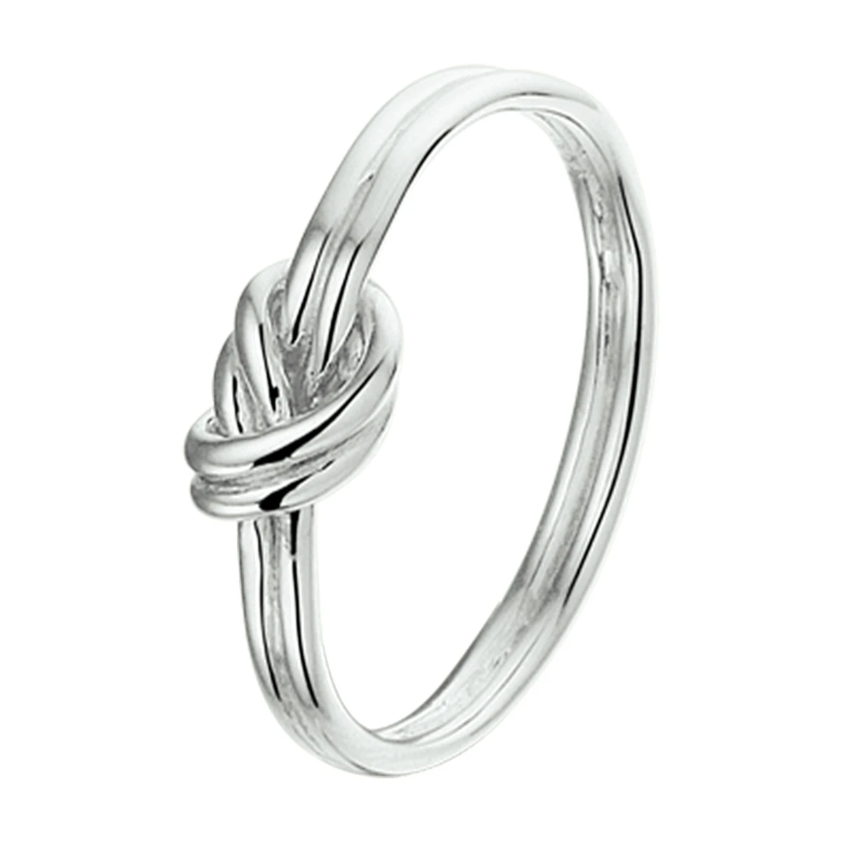 ring knoop zilver gerhodineerd