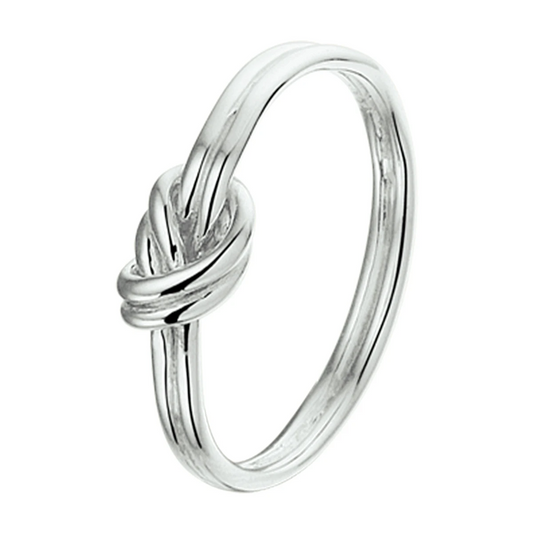 ring knoop zilver gerhodineerd