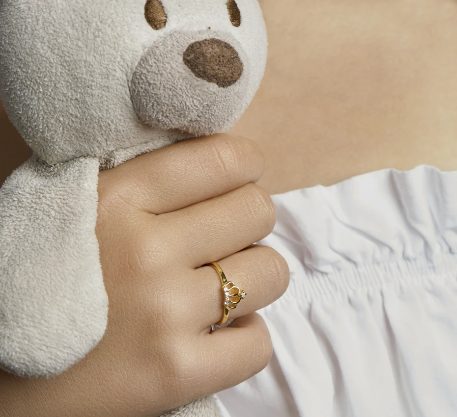 ring kroon zirkonia zilver gerhodineerd