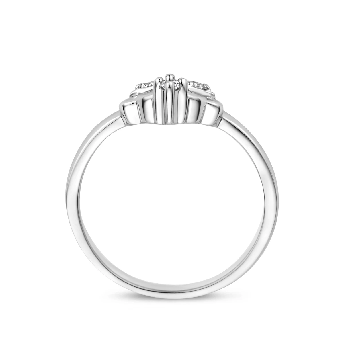ring kroon zirkonia zilver gerhodineerd