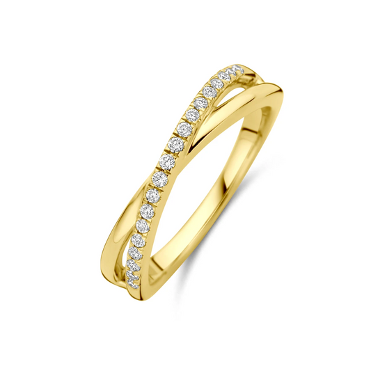 ring lab grown diamant 0.15ct h si 14K geelgoud