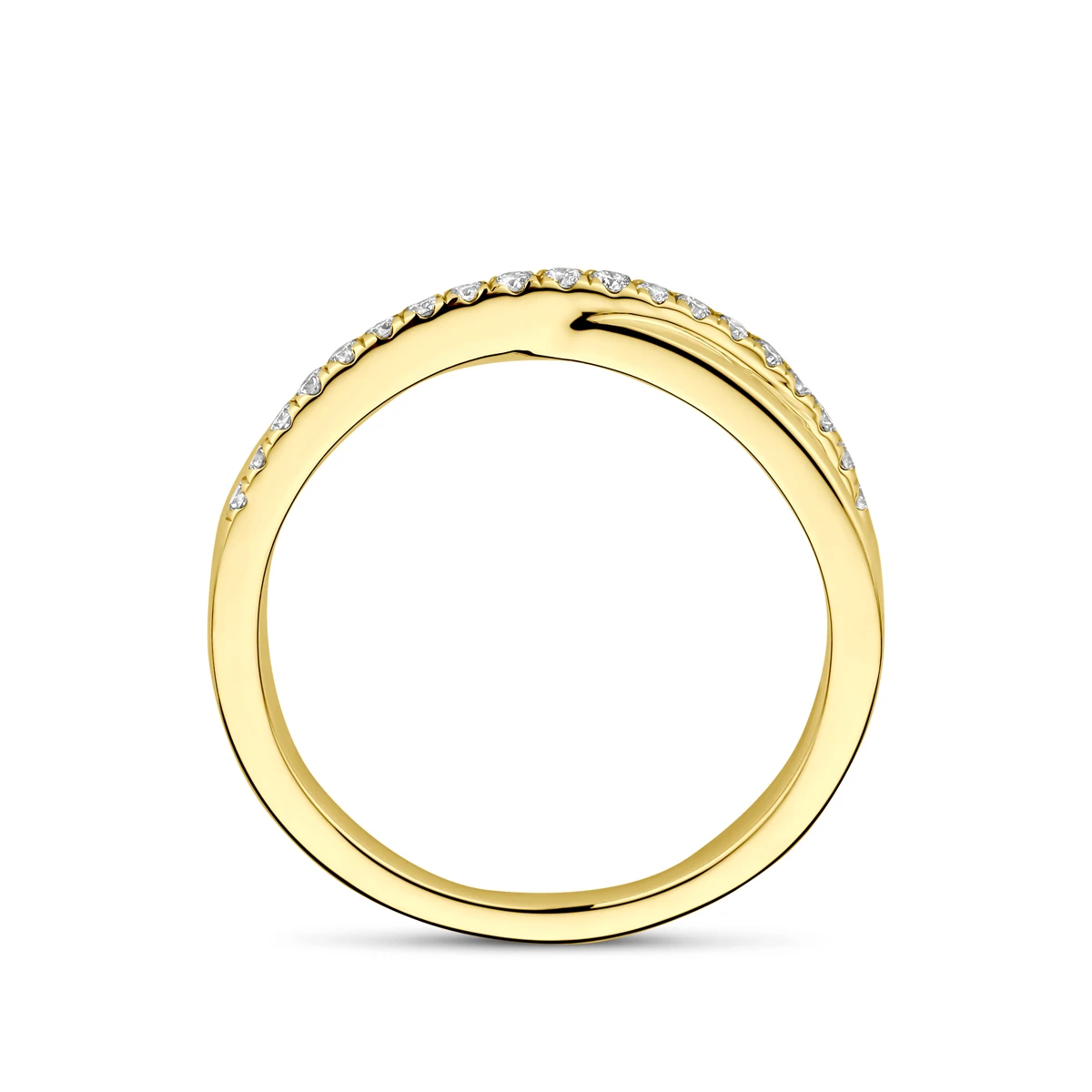 ring lab grown diamant 0.15ct h si 14K geelgoud