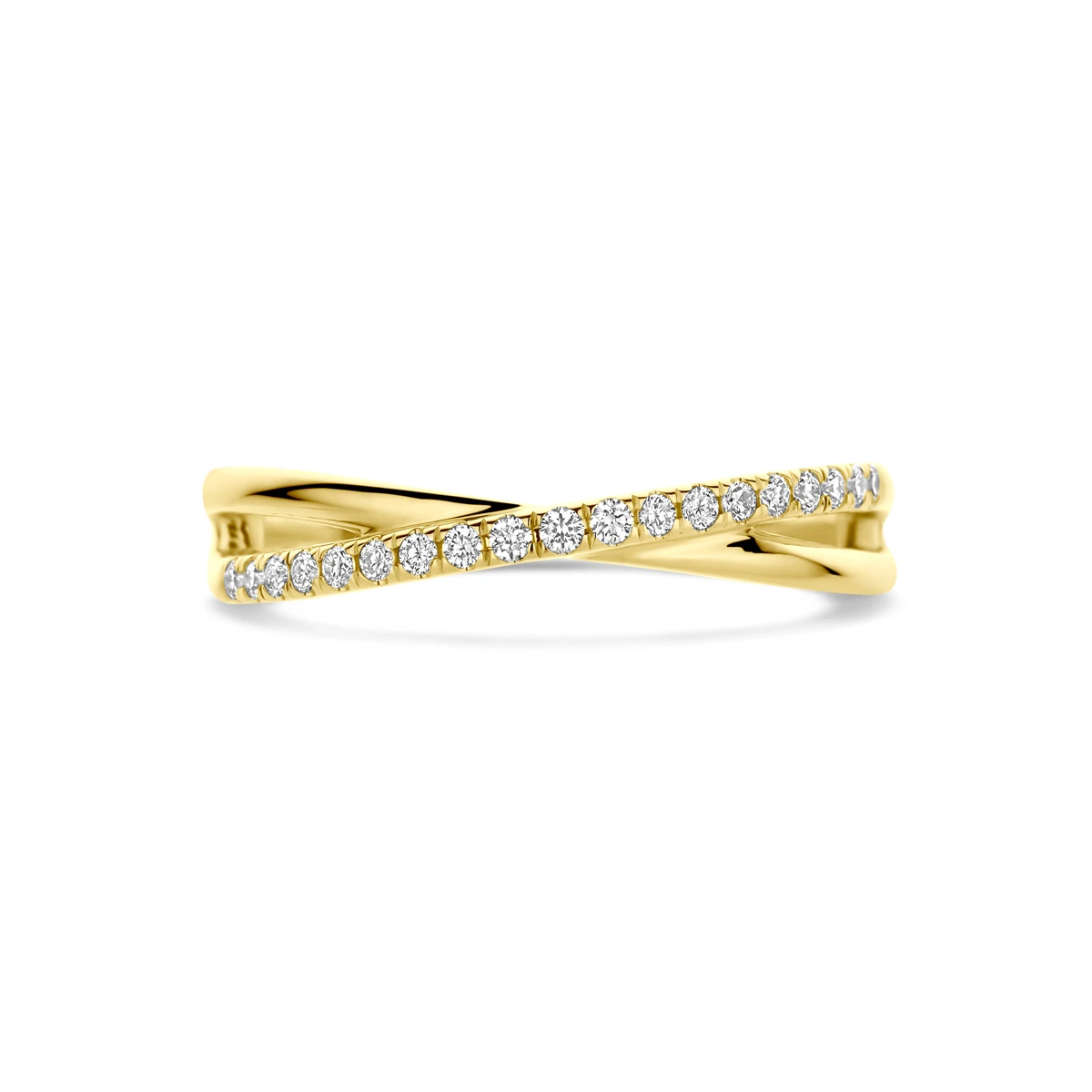 ring lab grown diamant 0.15ct h si 14K geelgoud