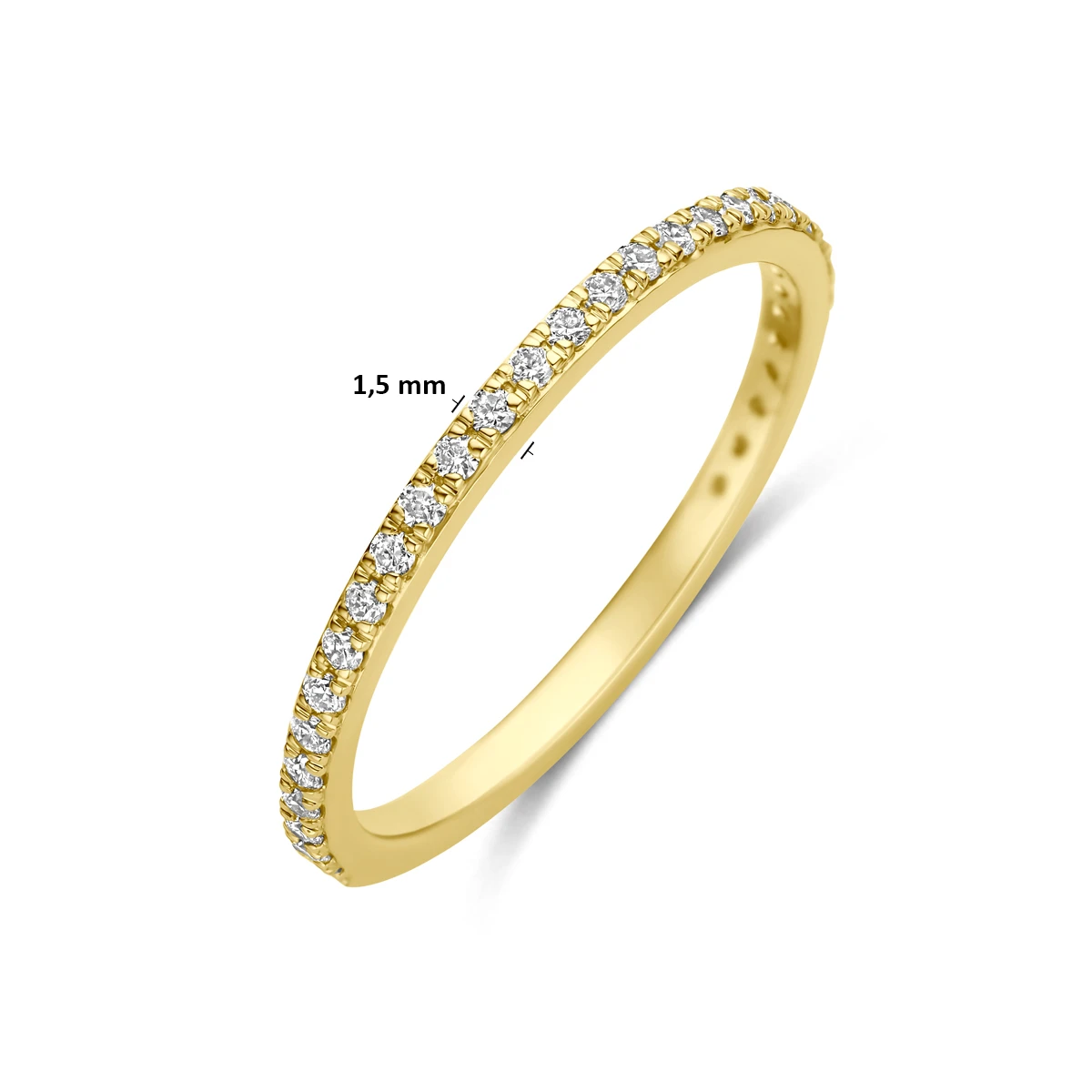 ring lab grown diamant 0.25ct f vs 14K geelgoud