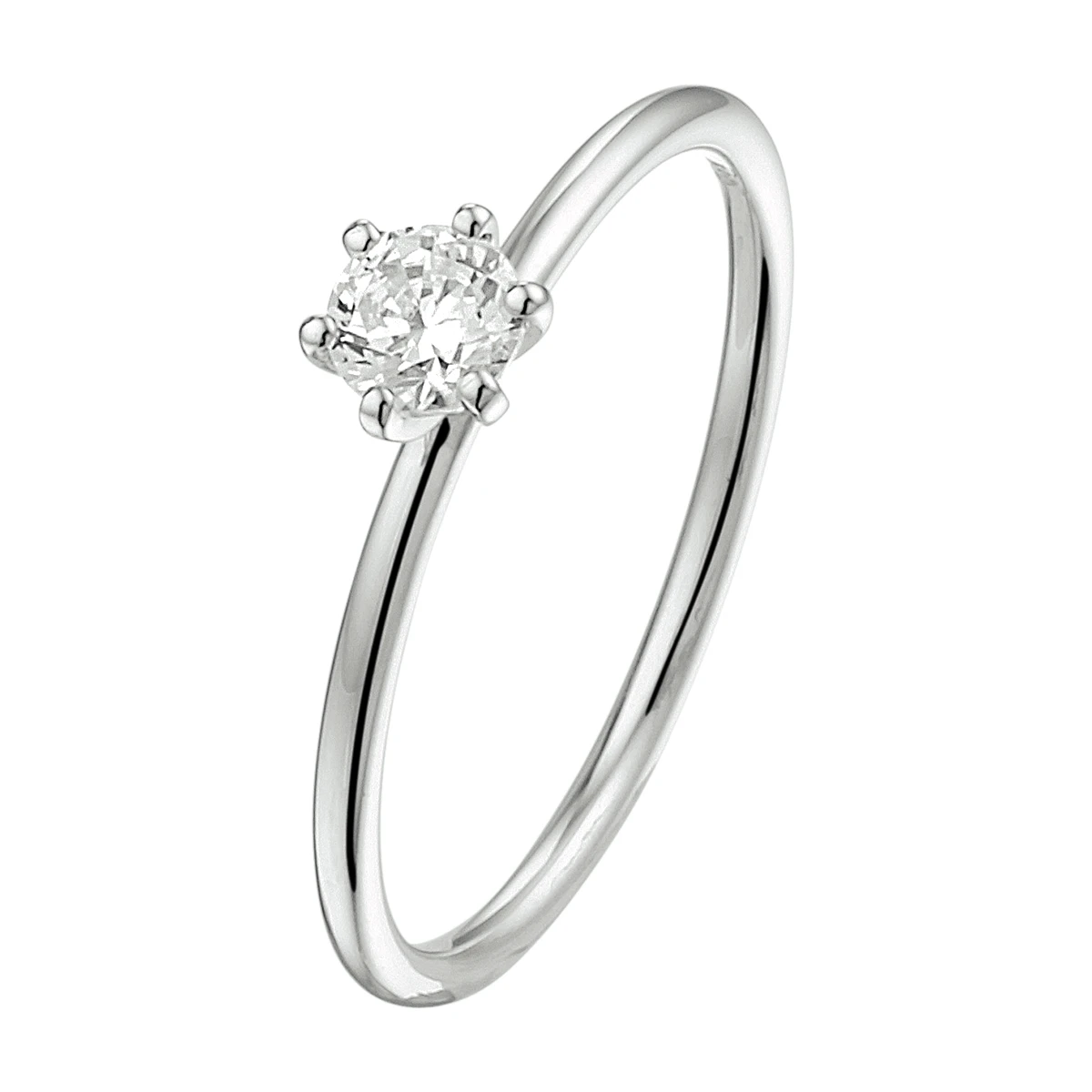 ring lab grown diamant 0.25ct f vsi 14K witgoud met palladium