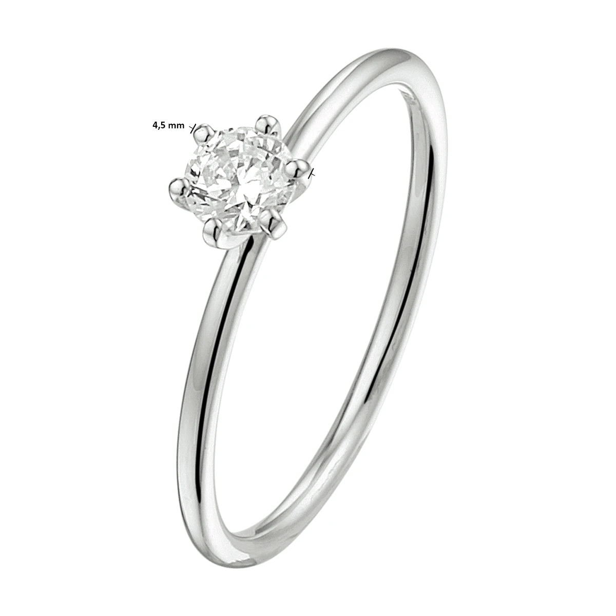 ring lab grown diamant 0.25ct f vsi 14K witgoud met palladium