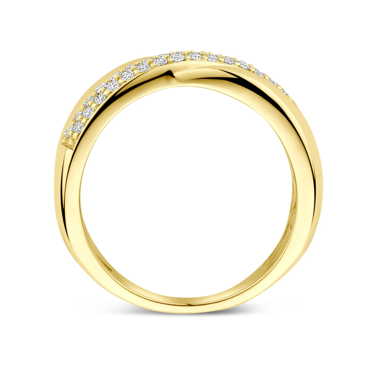 ring lab grown diamant 0.29ct h si 14K geelgoud