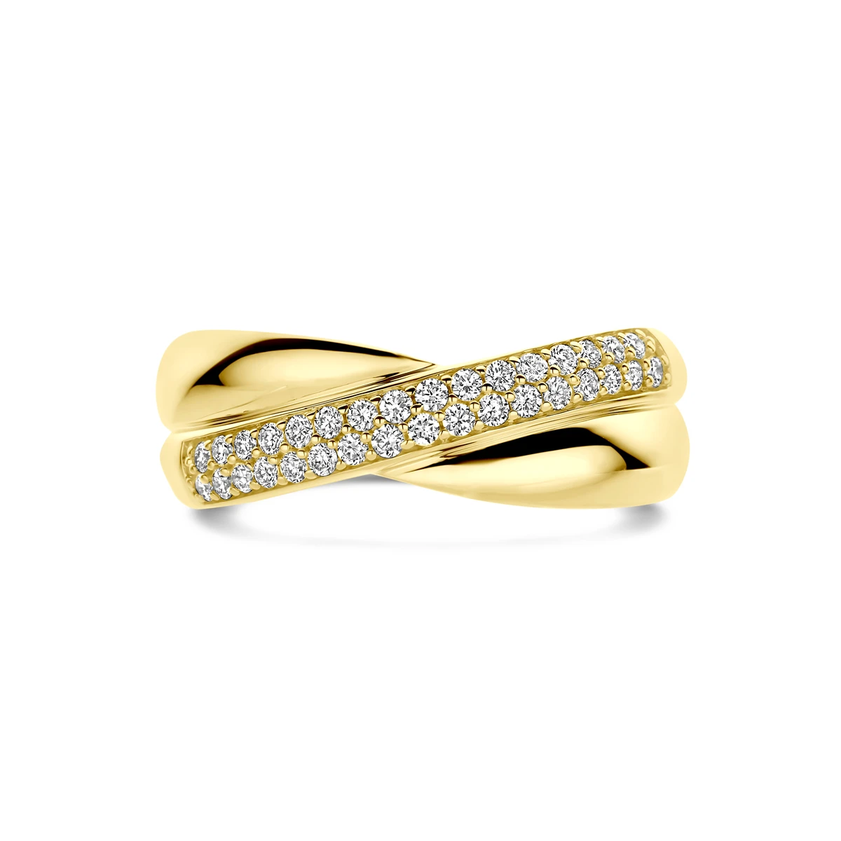 ring lab grown diamant 0.29ct h si 14K geelgoud