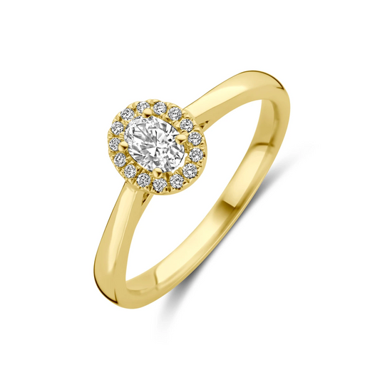 ring lab grown diamant 0.32ct h si 14K geelgoud