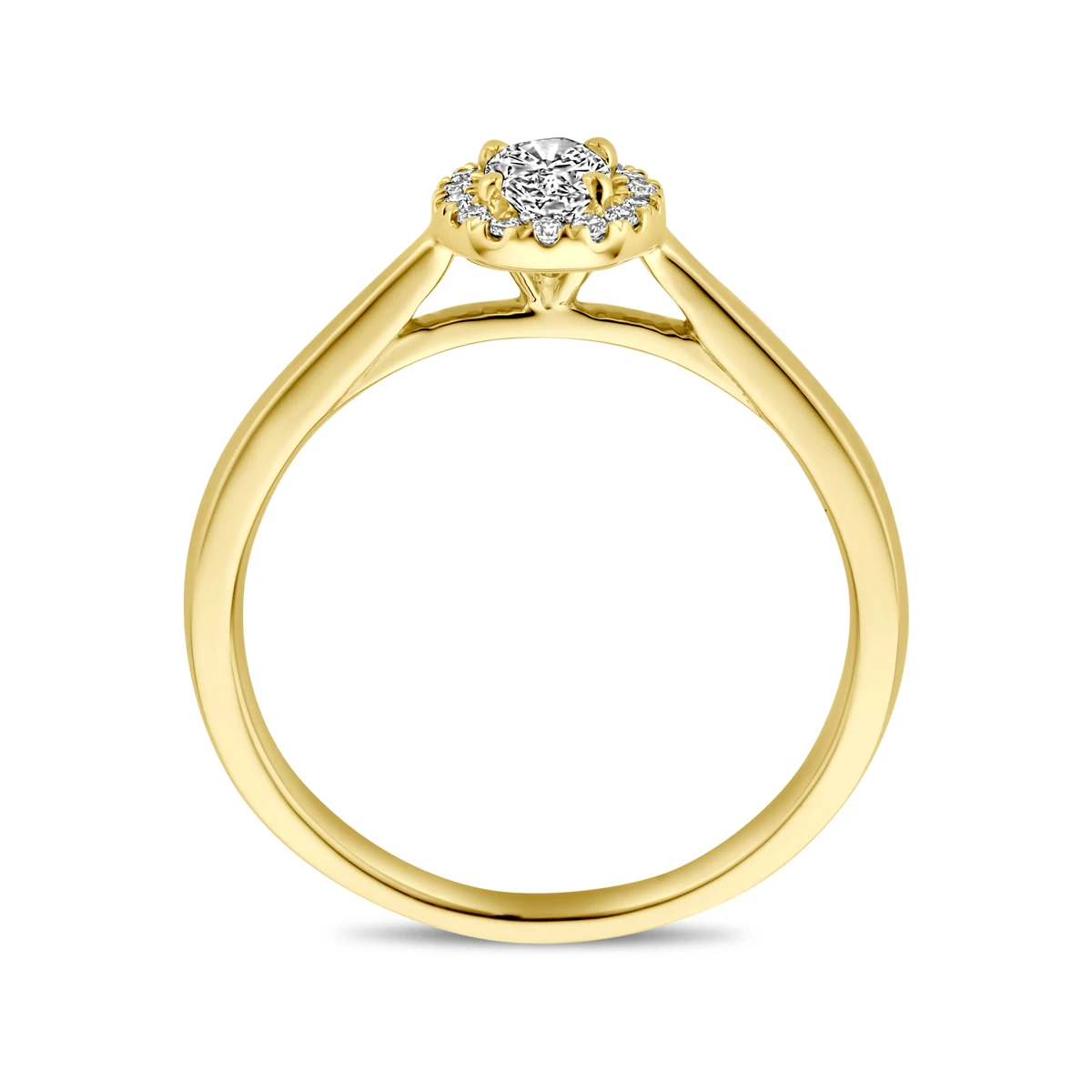 ring lab grown diamant 0.32ct h si 14K geelgoud