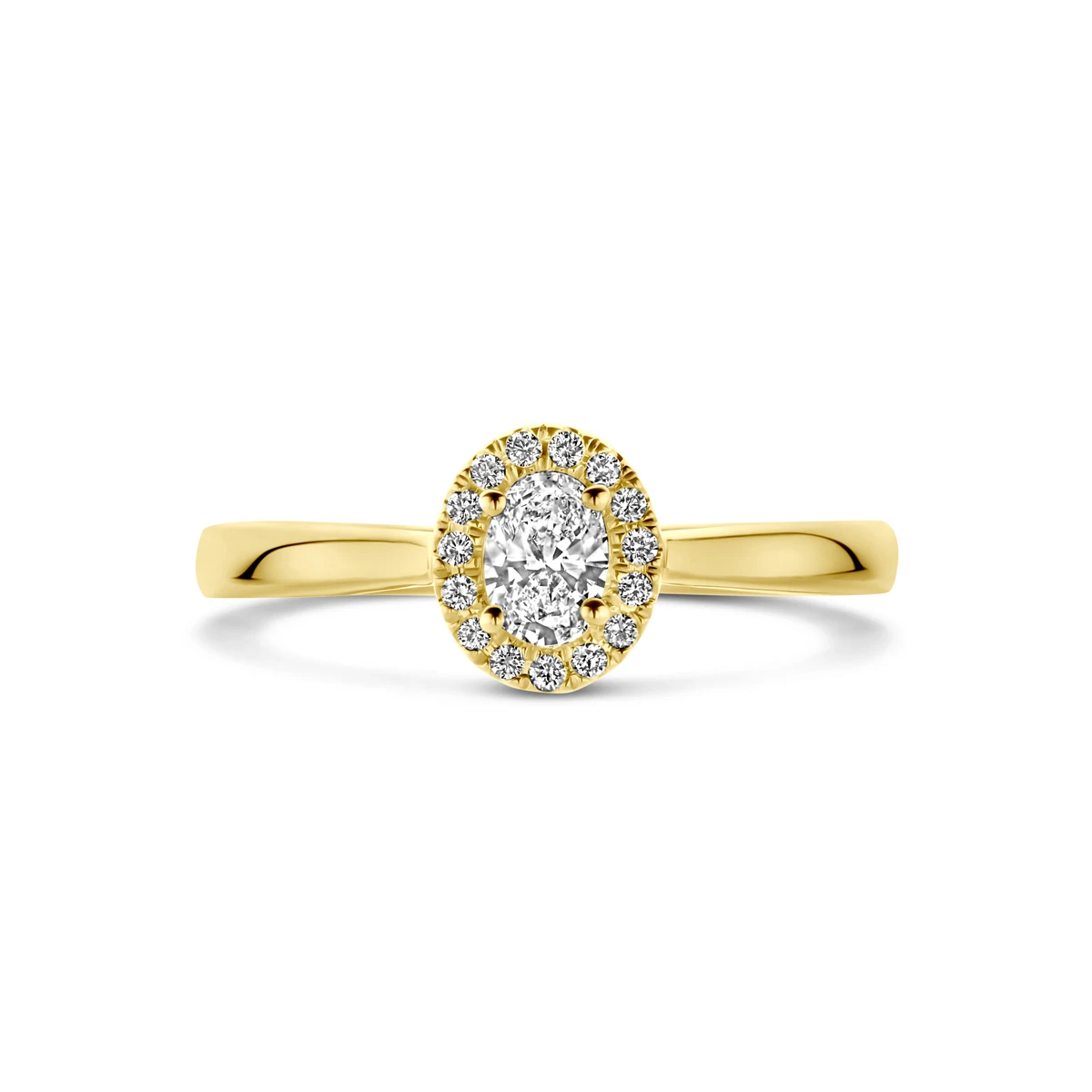 ring lab grown diamant 0.32ct h si 14K geelgoud