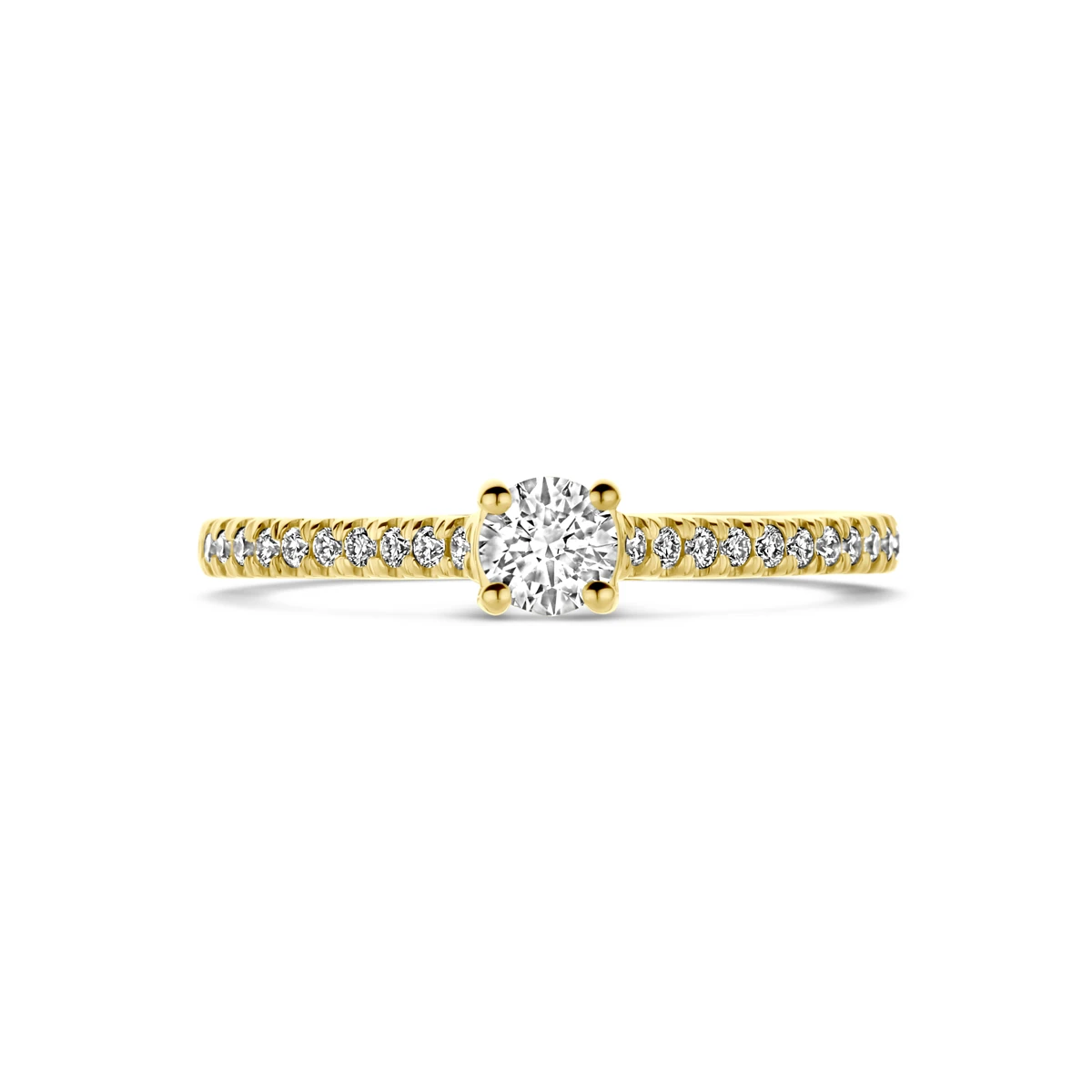 ring lab grown diamant 0.39ct h si 14K geelgoud