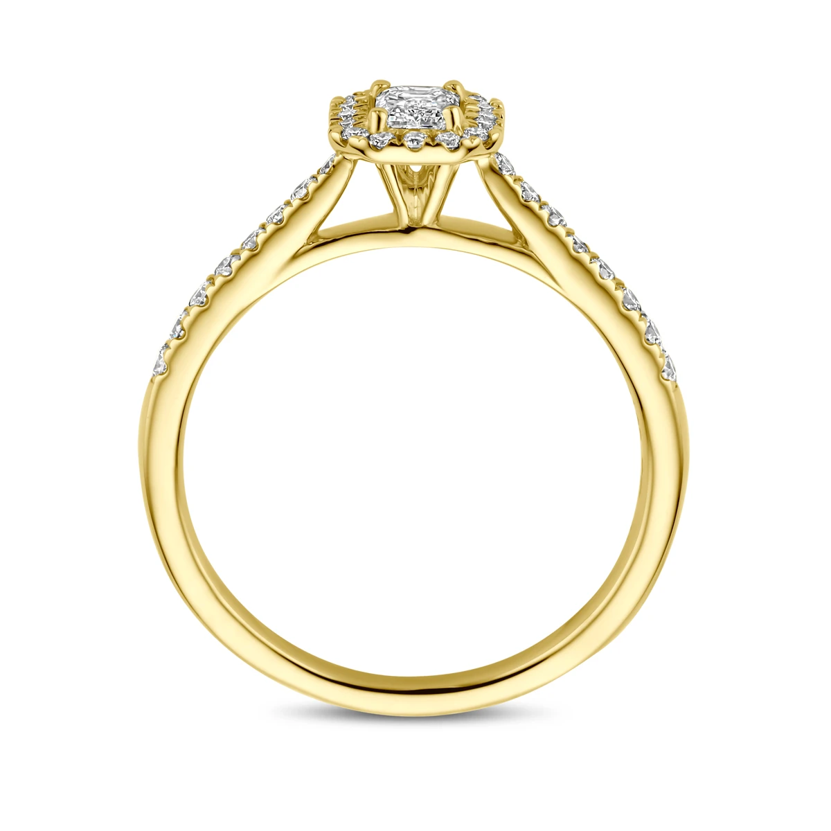 ring lab grown diamant 0.48ct h si 14K geelgoud