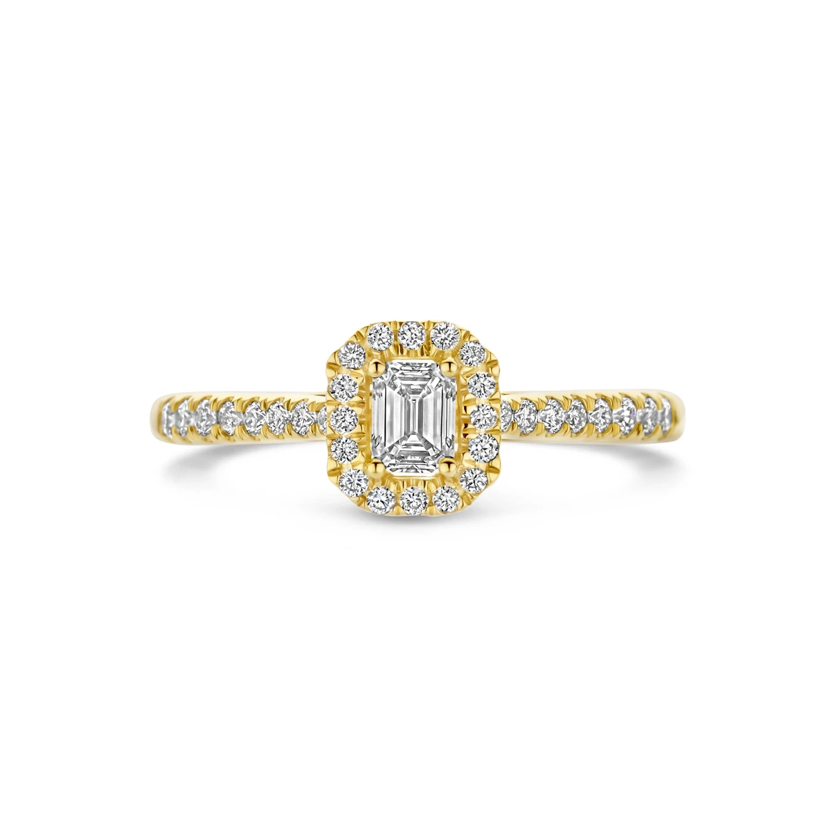 ring lab grown diamant 0.48ct h si 14K geelgoud