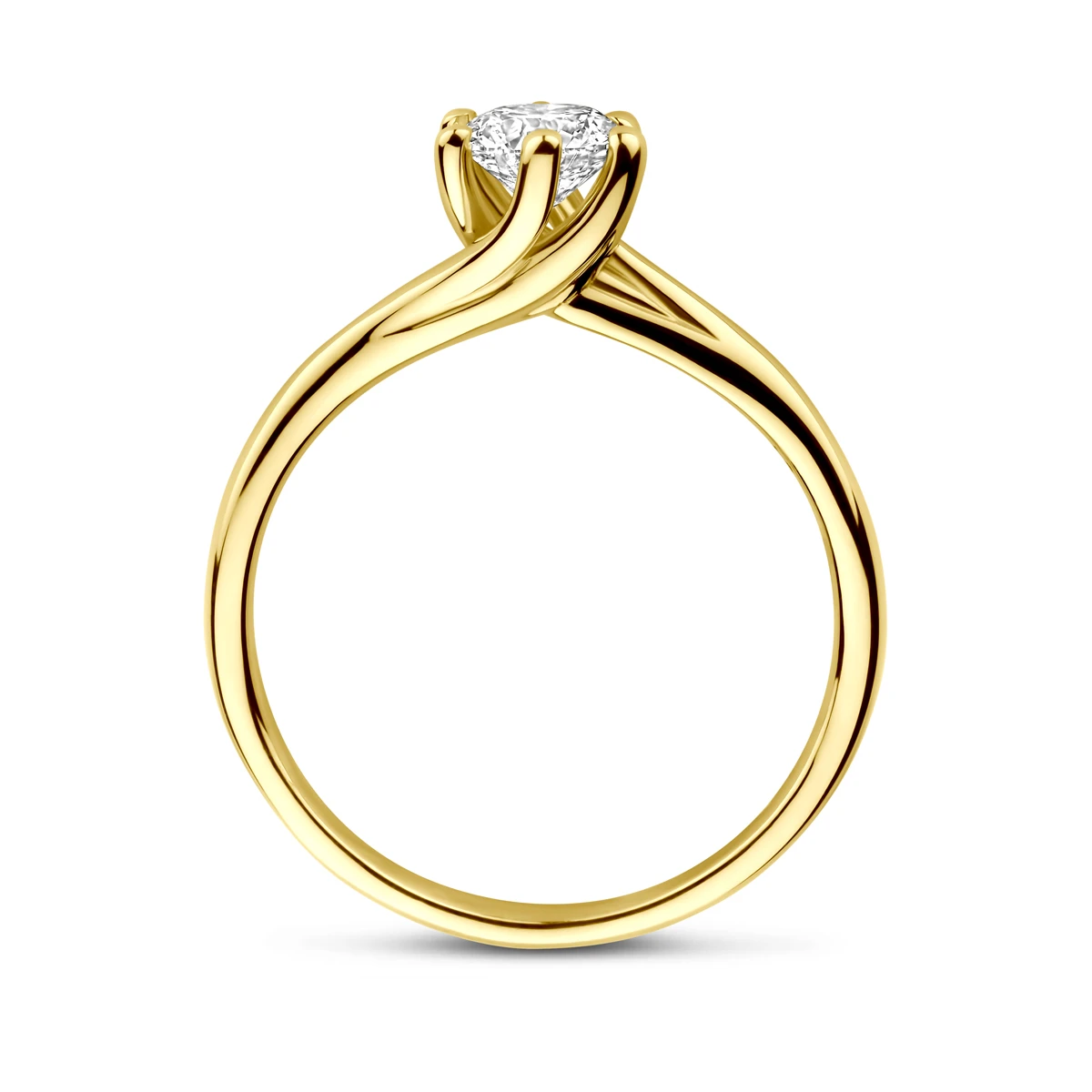 ring lab grown diamant 0.50ct g vs 14K geelgoud