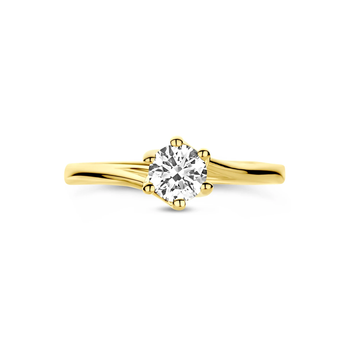 ring lab grown diamant 0.50ct g vs 14K geelgoud