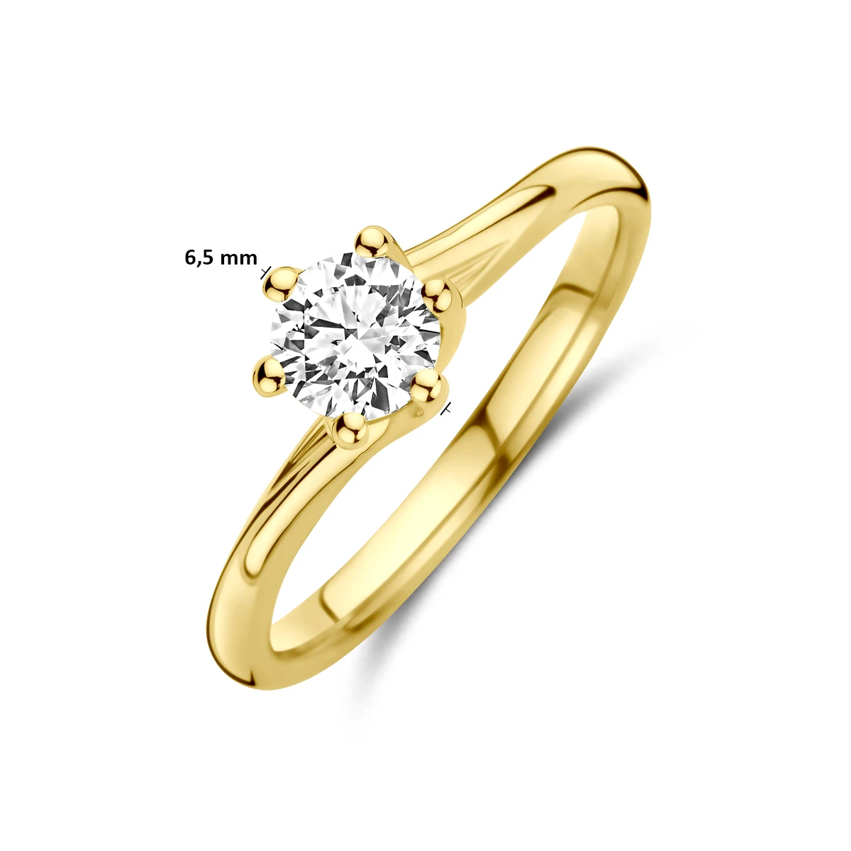ring lab grown diamant 0.50ct g vs 14K geelgoud