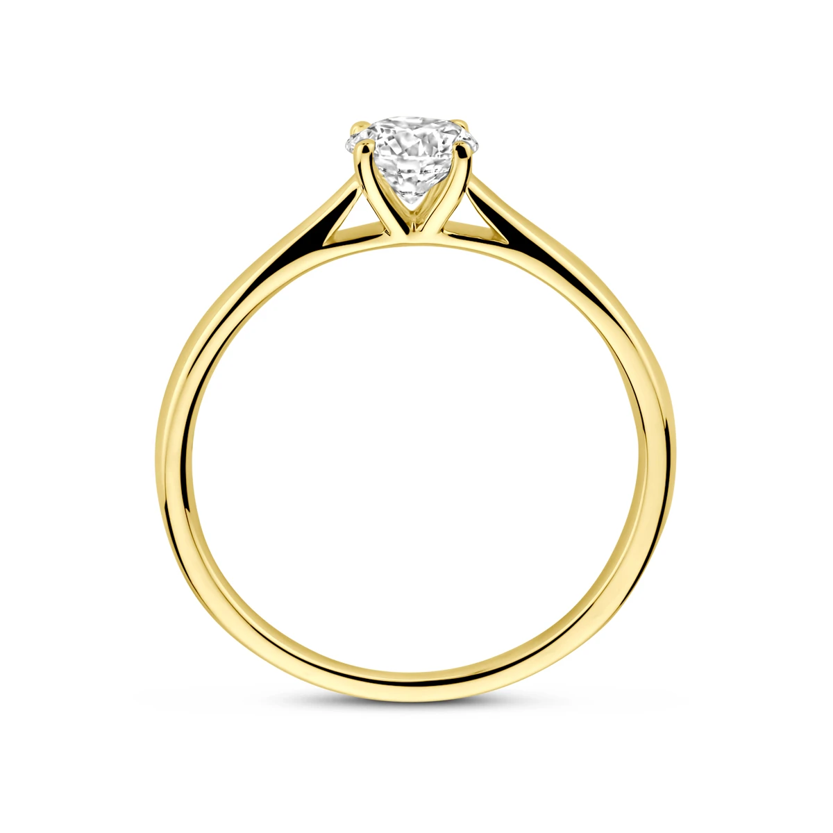 ring lab grown diamant 0.50ct h si 14K geelgoud