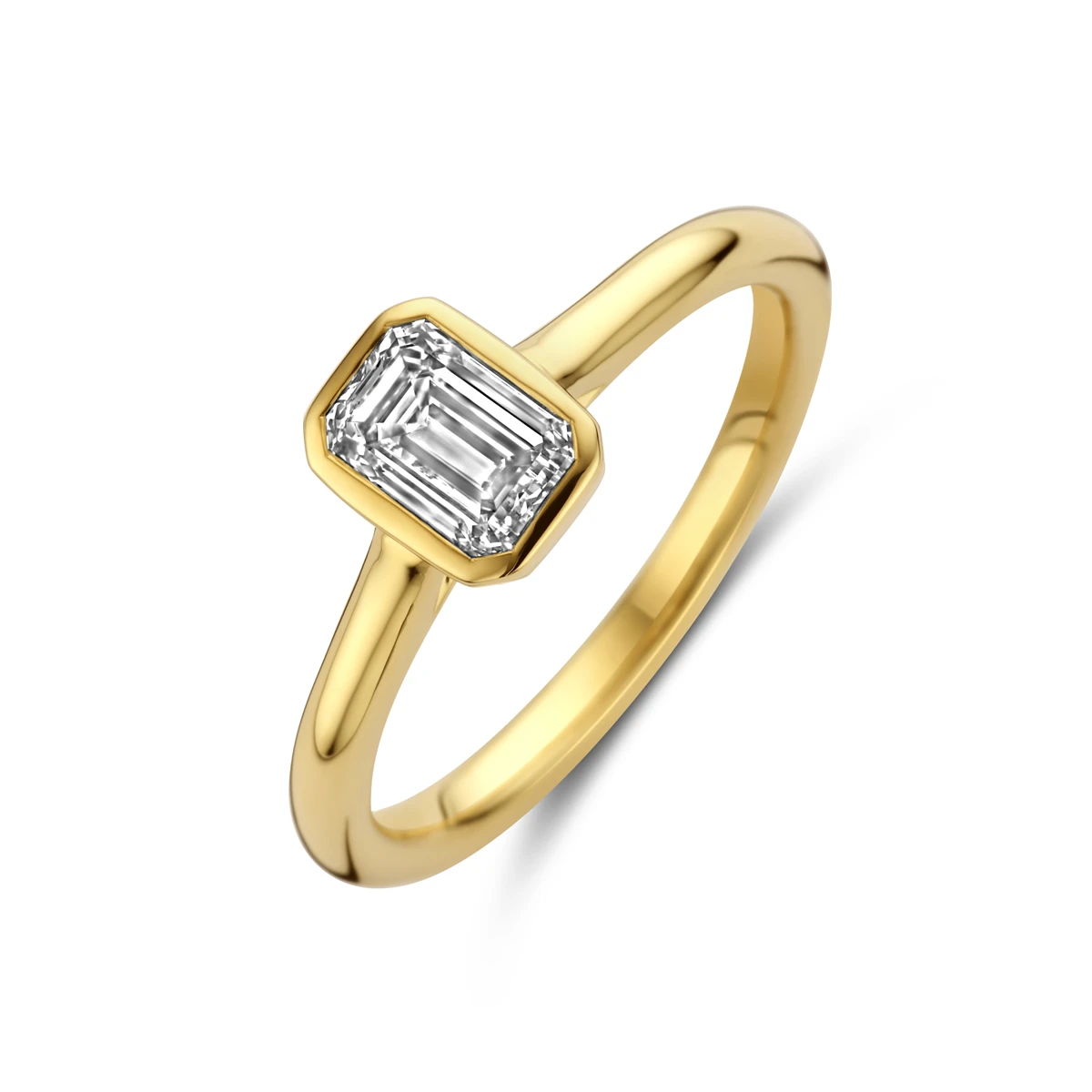 ring lab grown diamant 1.00ct h si 14K geelgoud