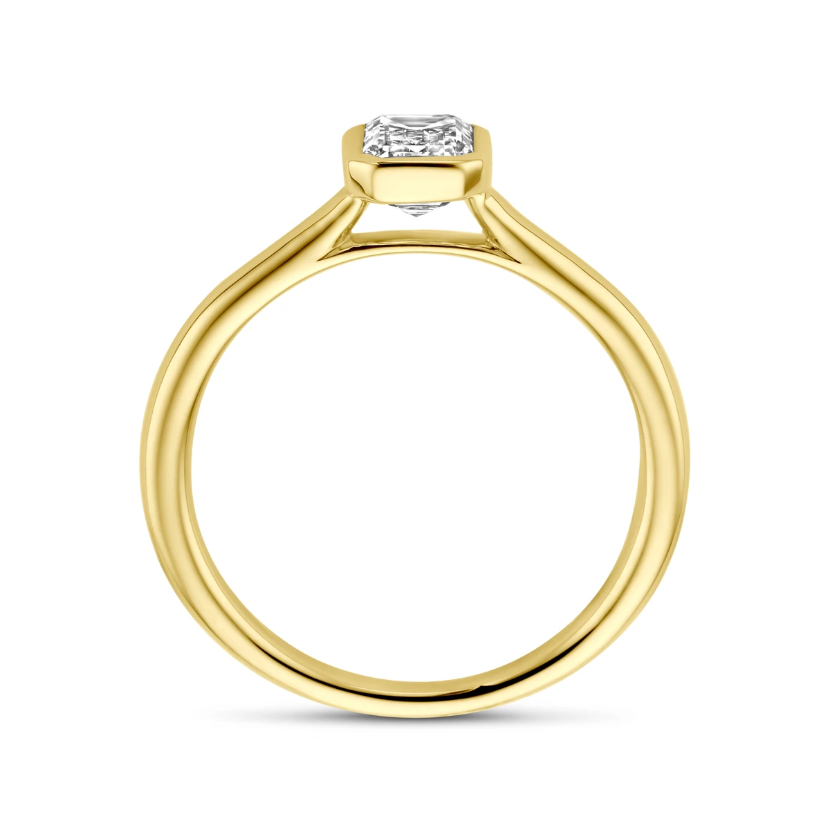 ring lab grown diamant 1.00ct h si 14K geelgoud