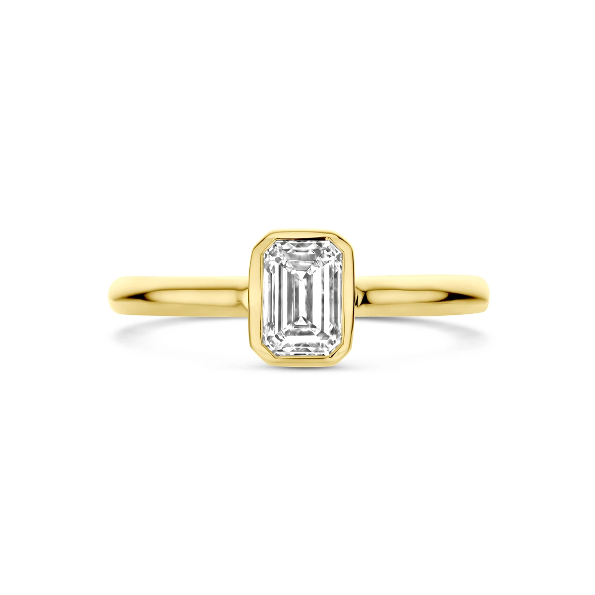 ring lab grown diamant 1.00ct h si 14K geelgoud